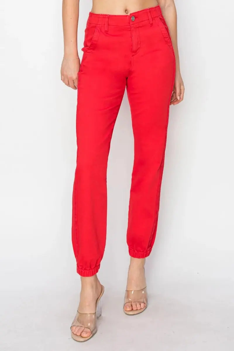 RISEN Full Size High Waisted Jogger Jeans for Women - Love Salve